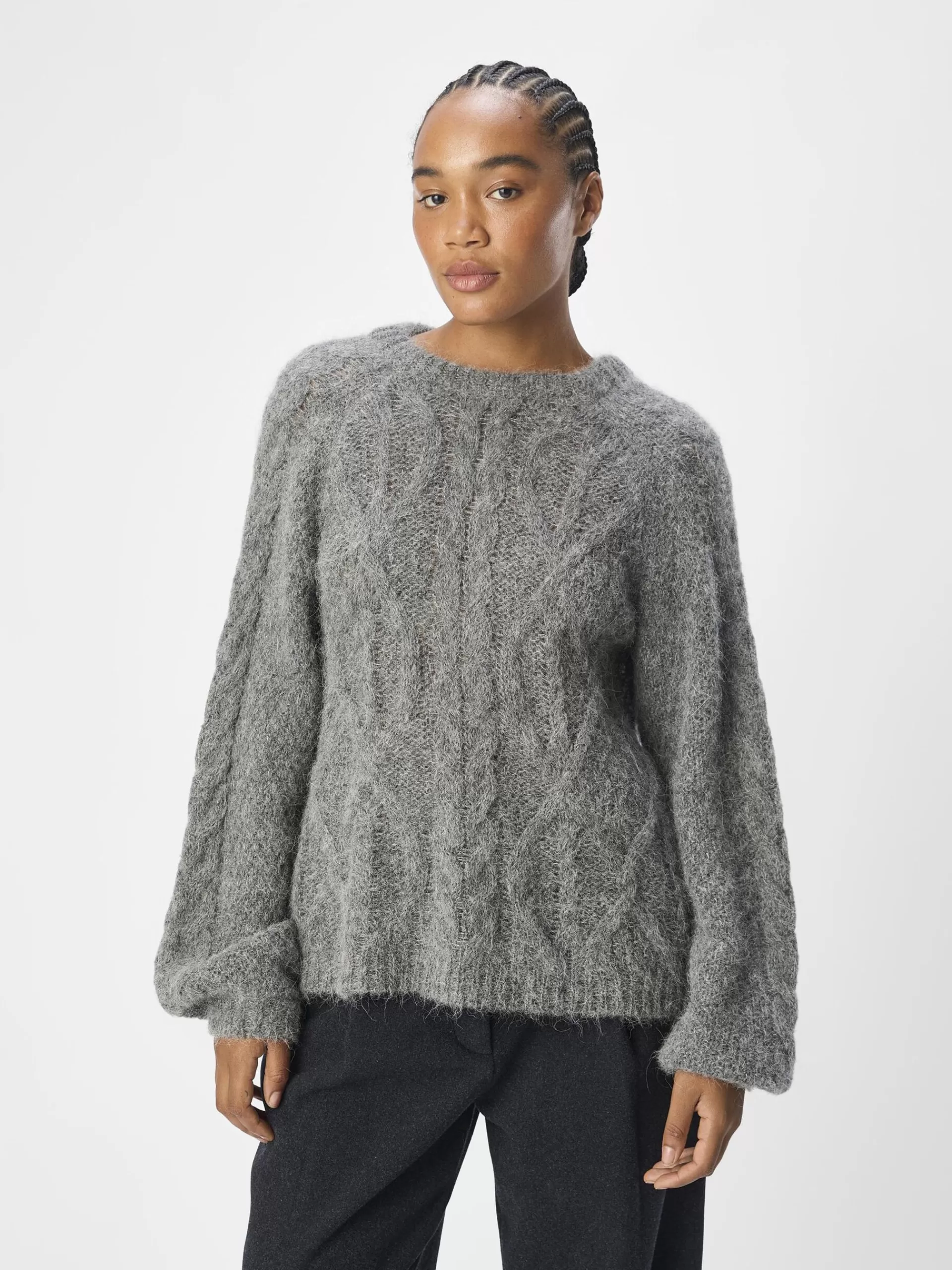OBJECT ALPAKKAULLBLANDING STRIKKET PULLOVER