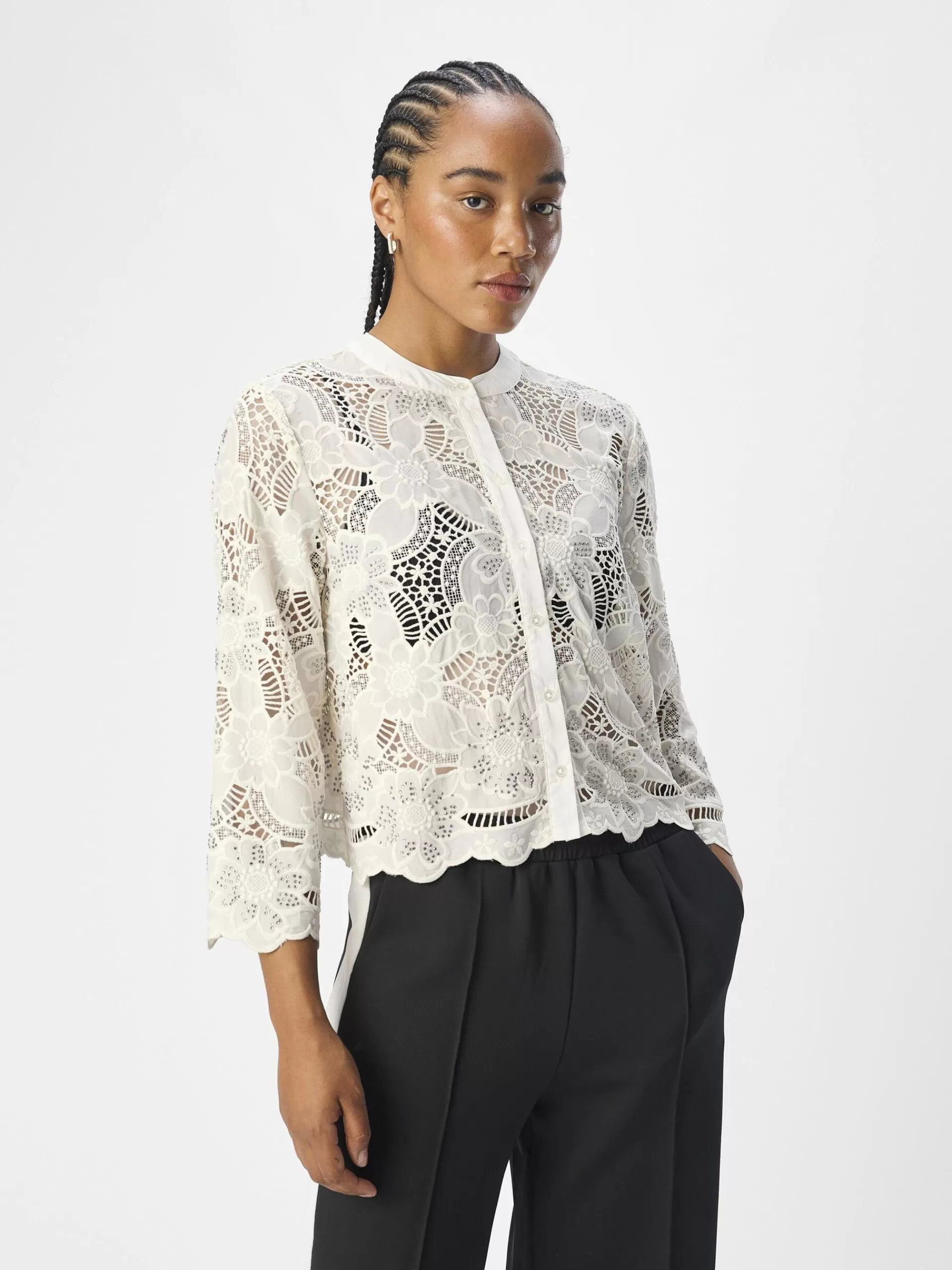 OBJECT BLONDE CROPPED SKJORTE