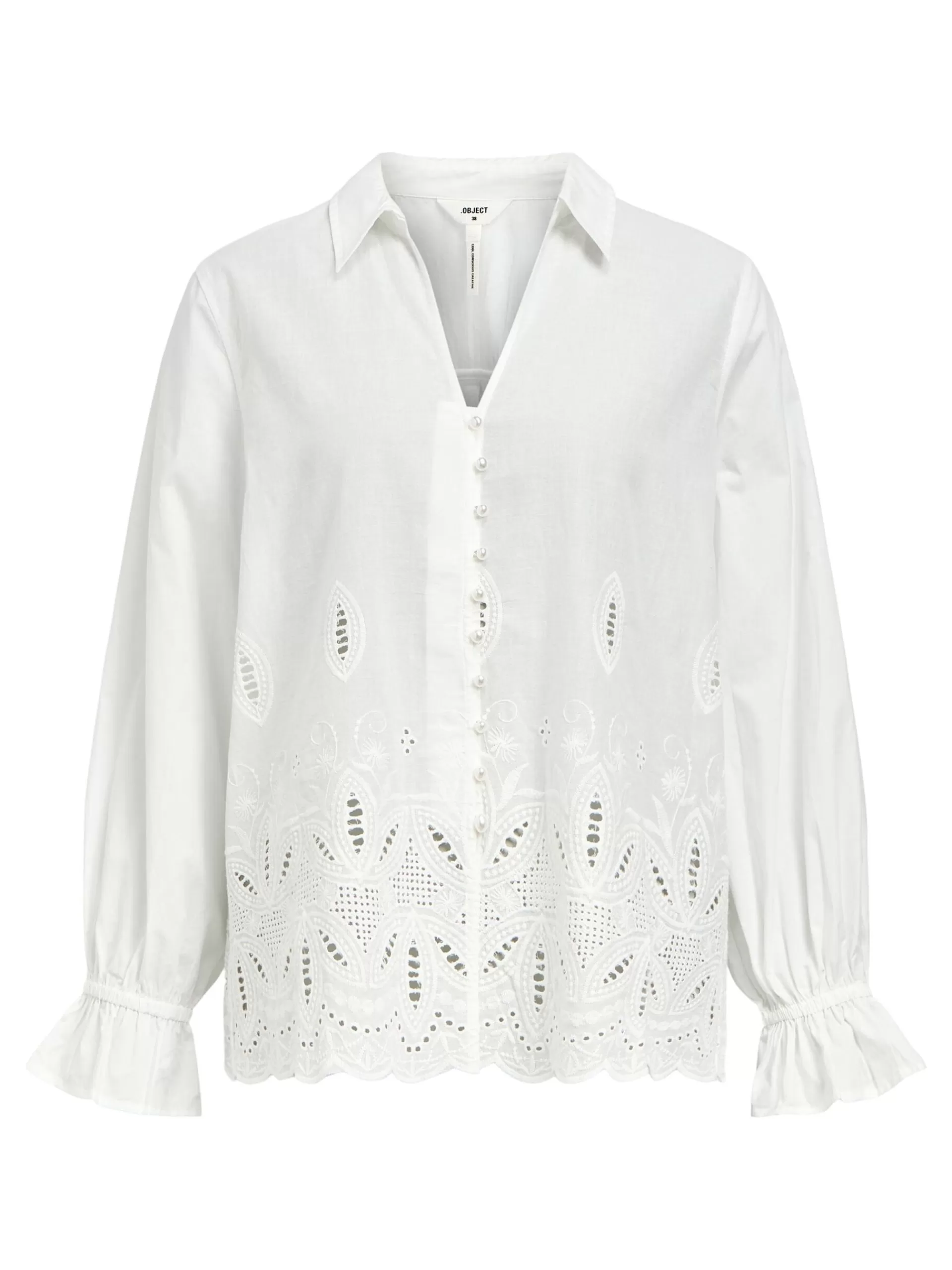 OBJECT BRODERIE ANGLAISE SKJORTE