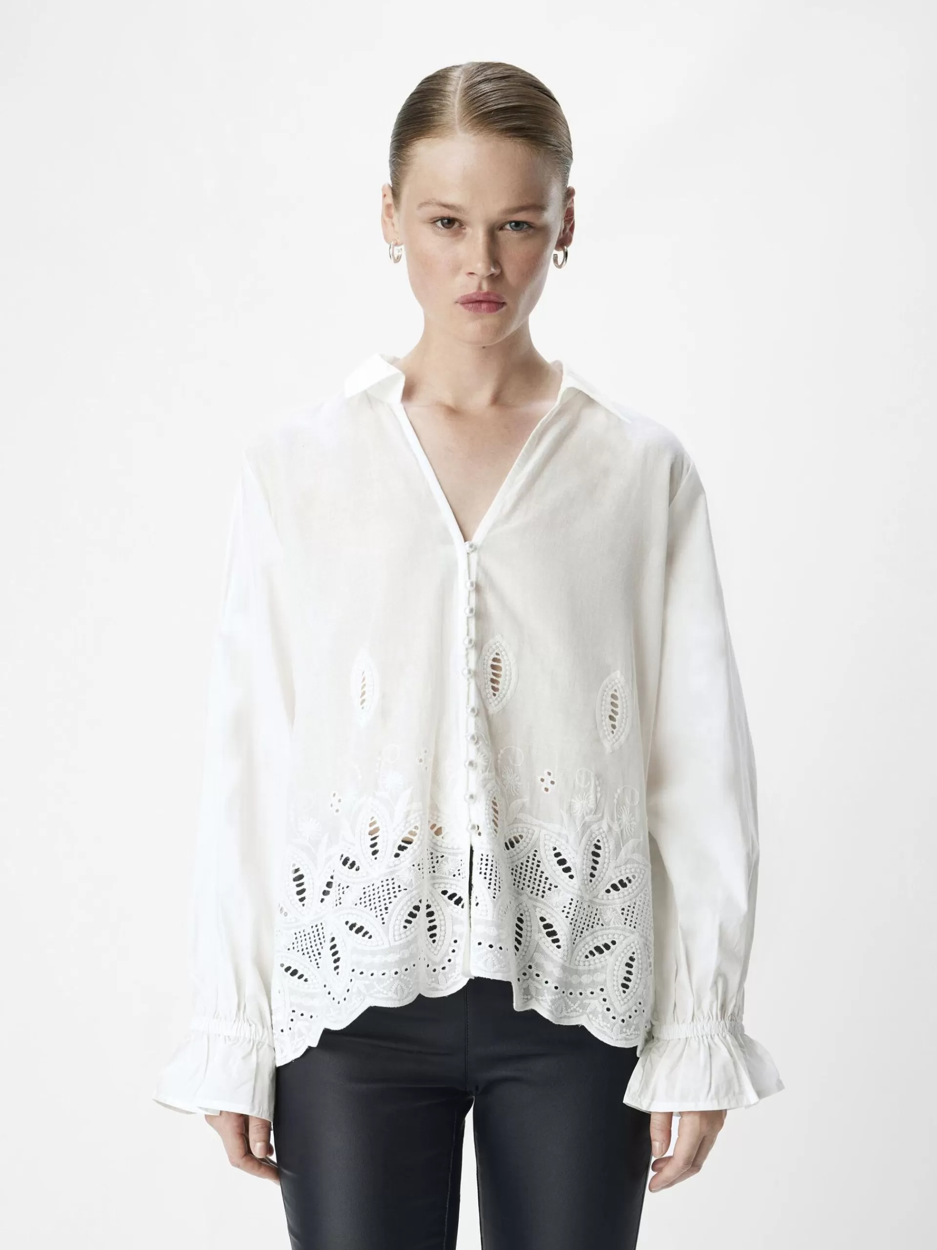 OBJECT BRODERIE ANGLAISE SKJORTE