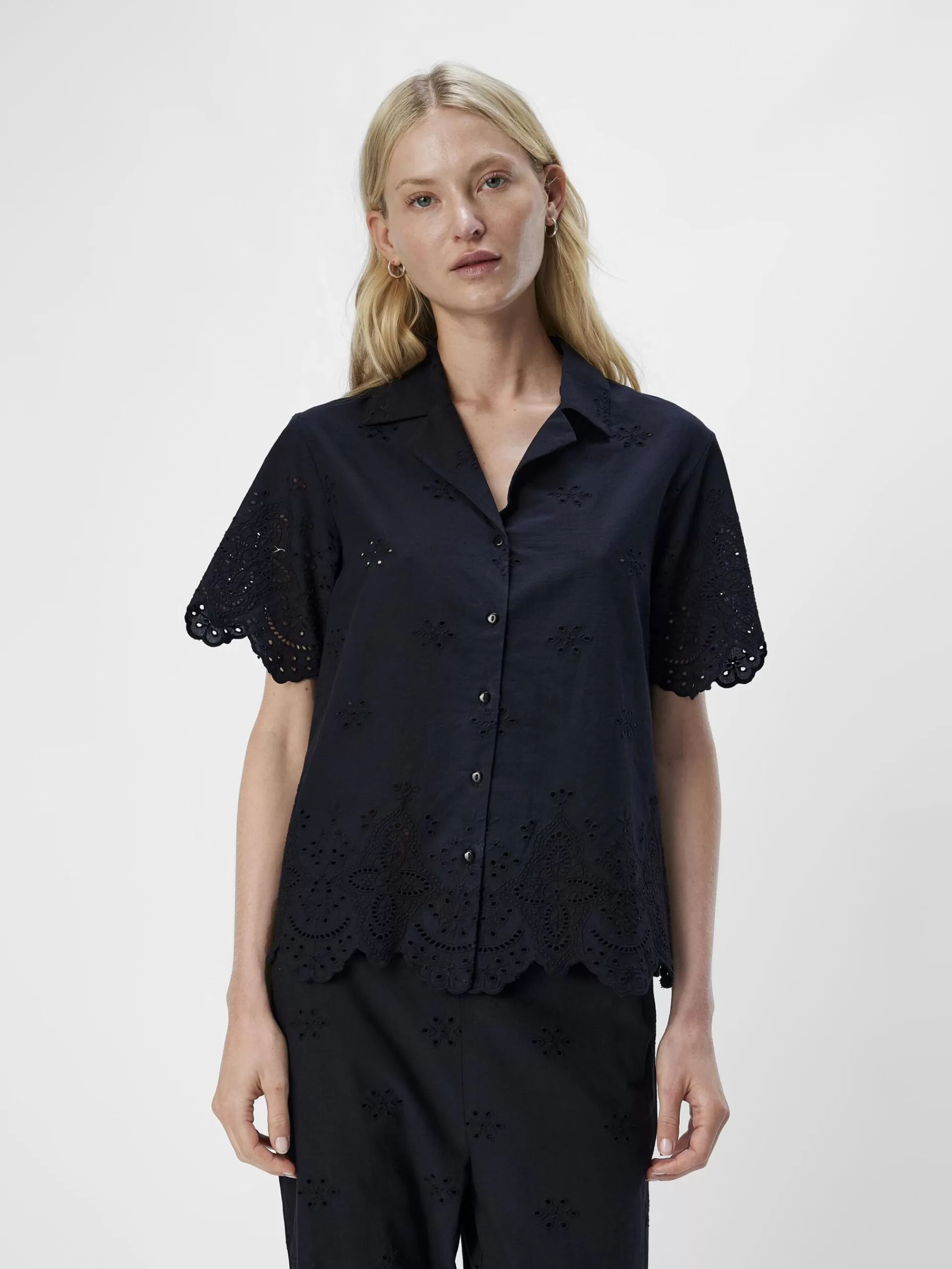 OBJECT BRODERIE ANGLAISE SKJORTE