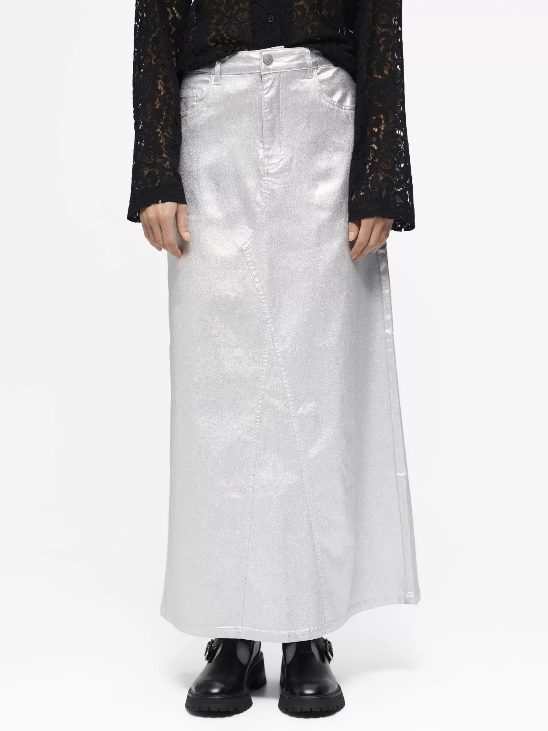 OBJECT COATED DENIMSKJØRT