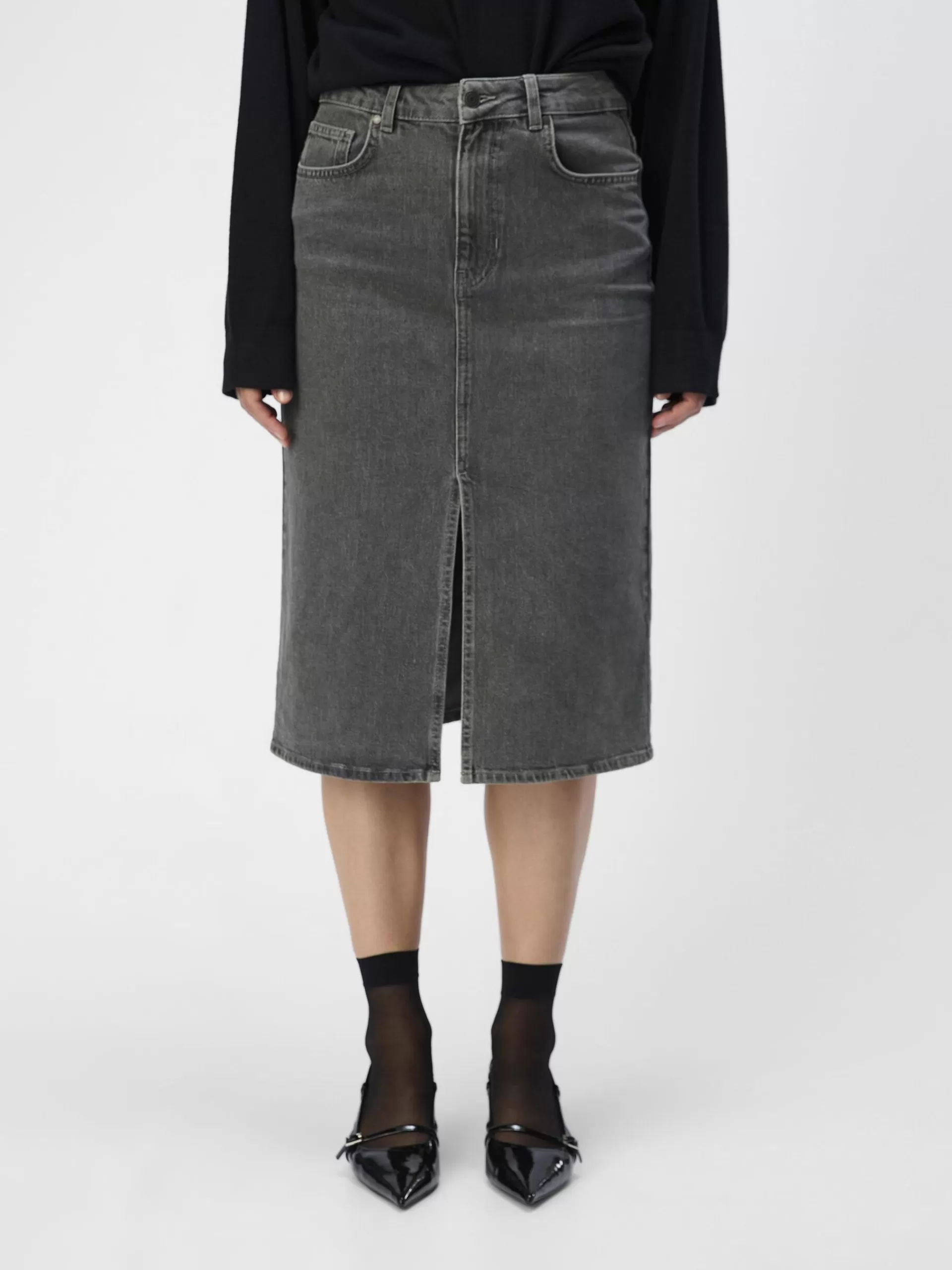 OBJECT DENIM MIDISKJØRT