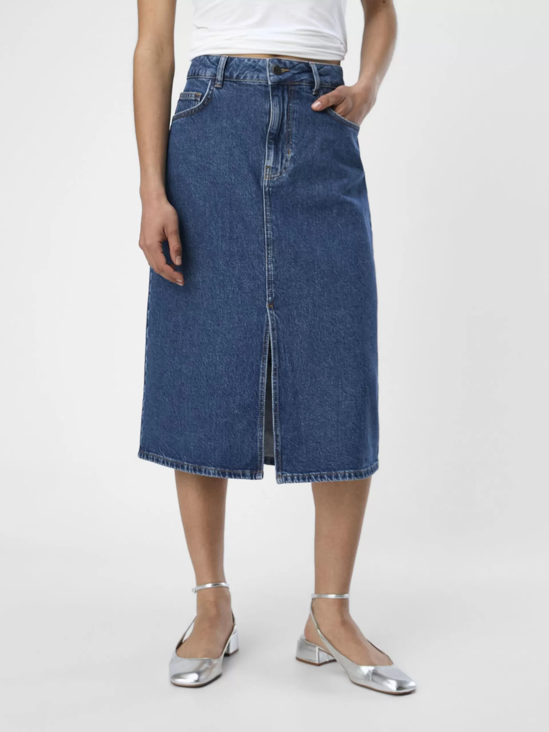 OBJECT DENIM MIDISKJØRT