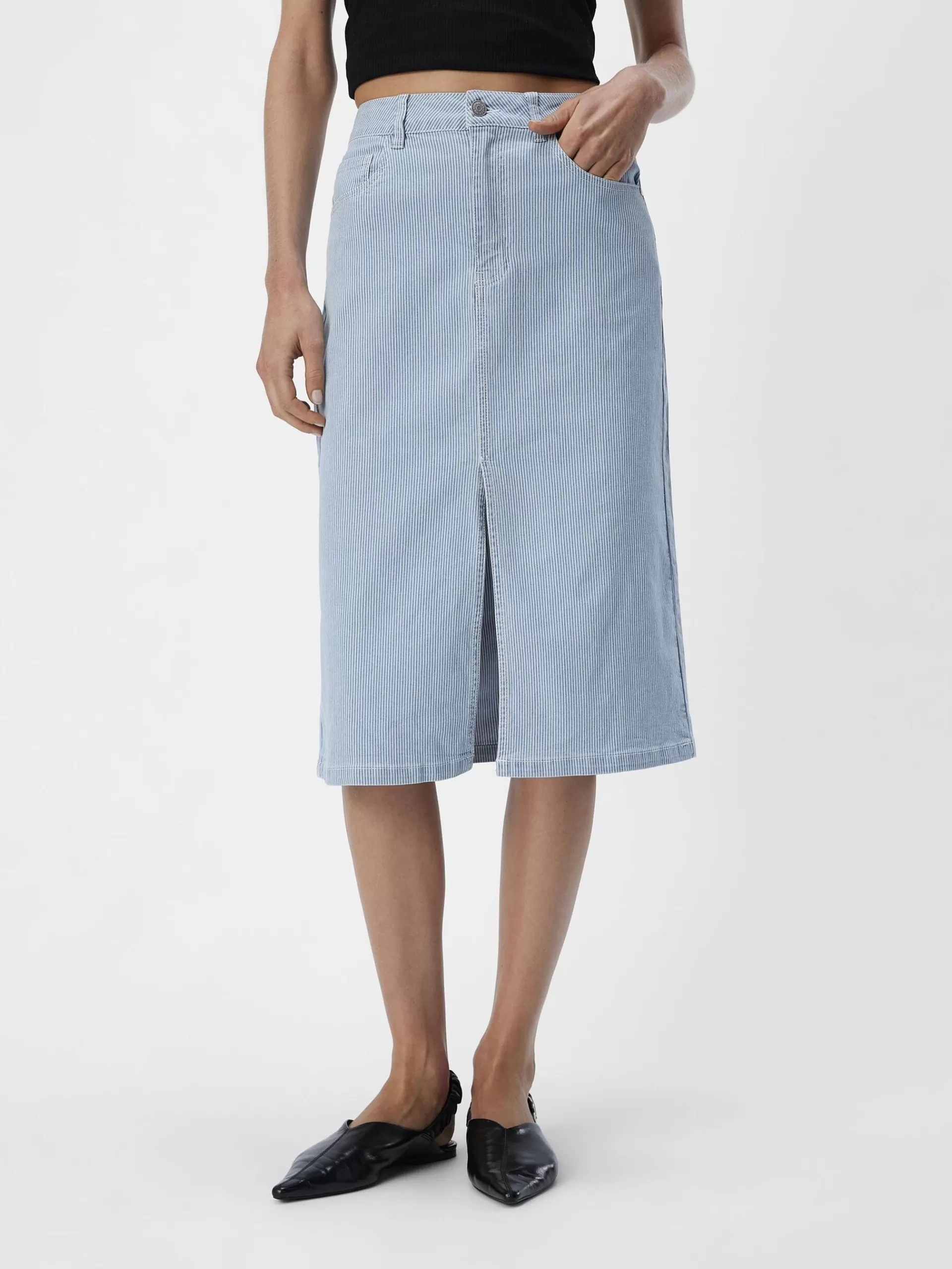 OBJECT DENIM MIDISKJØRT