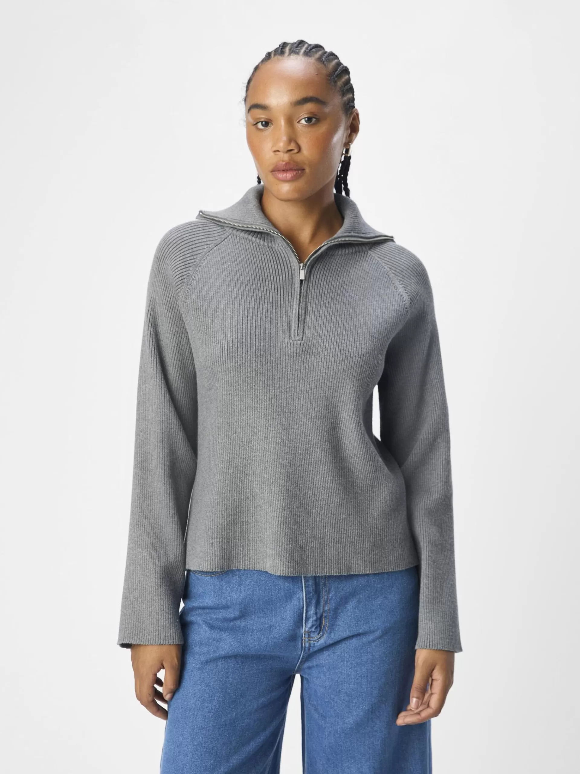 OBJECT HALV GLIDELÅS PULLOVER