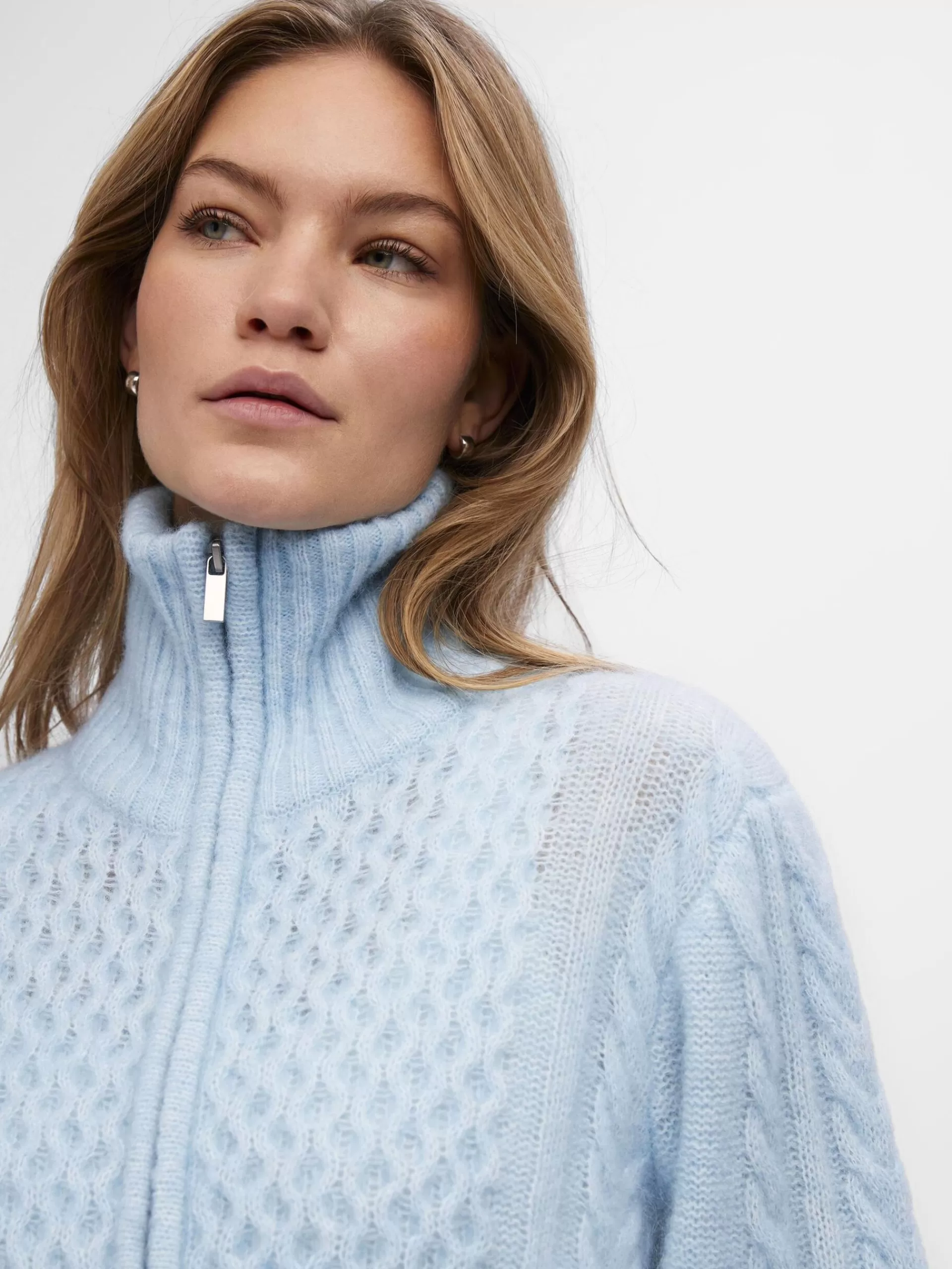 OBJECT HØY HALS STRIKKET CARDIGAN