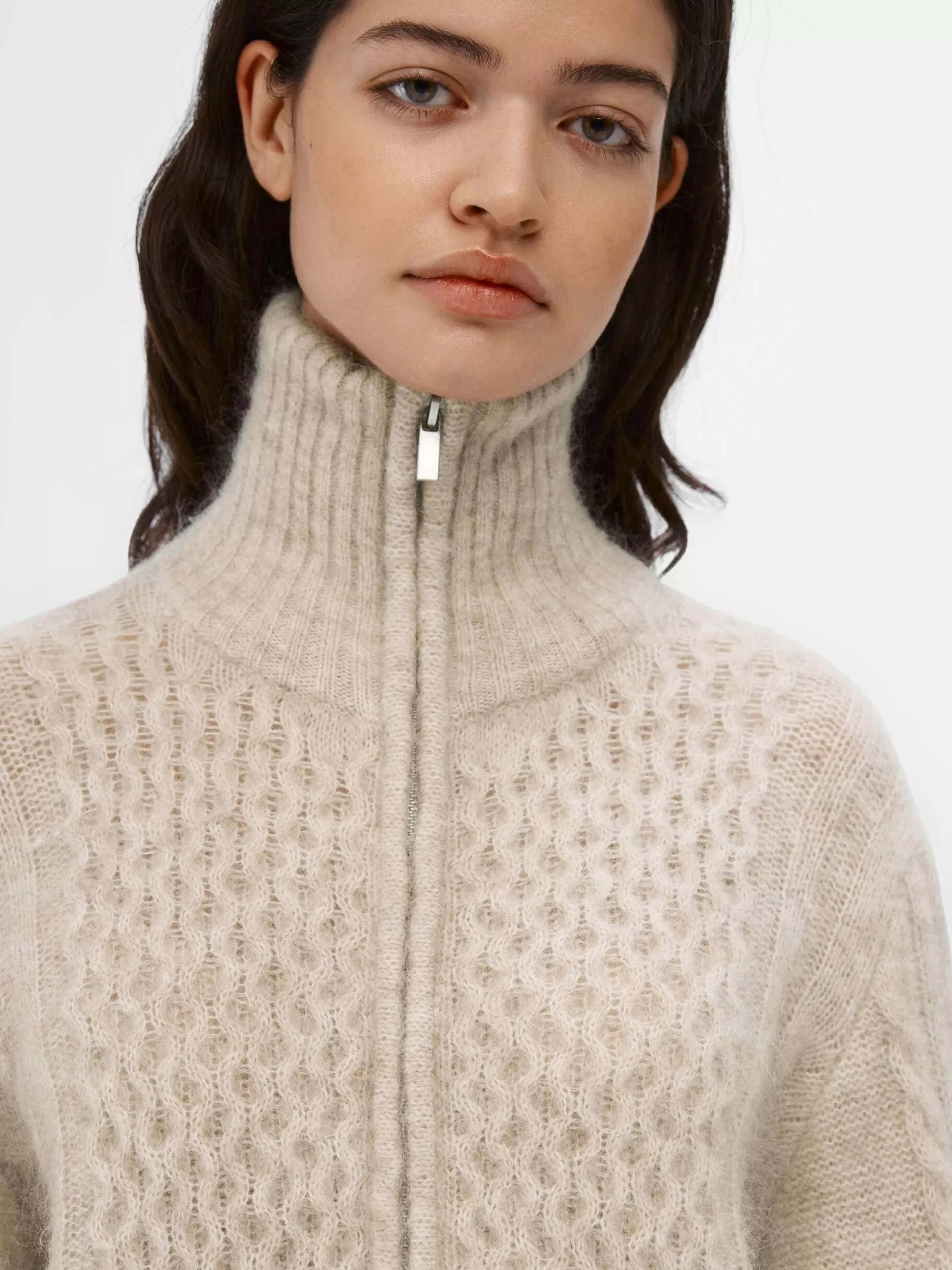 OBJECT HØY HALS STRIKKET CARDIGAN