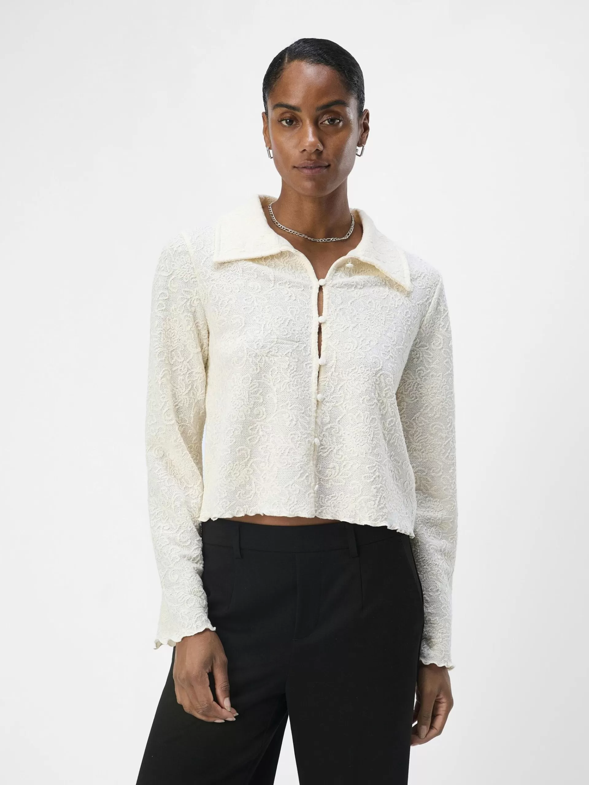 OBJECT JACQUARD SKJORTE