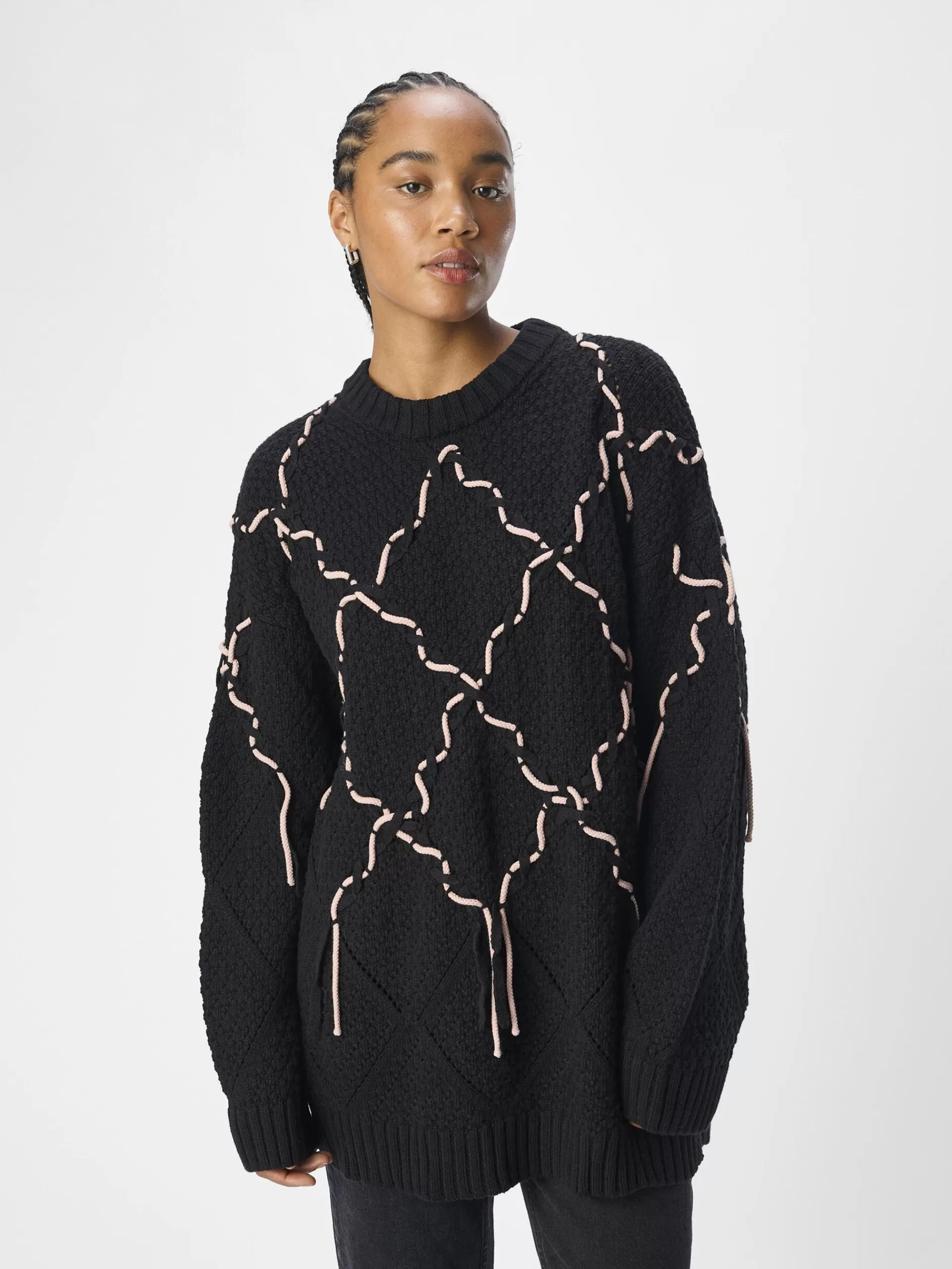 OBJECT LANG STRIKKET PULLOVER