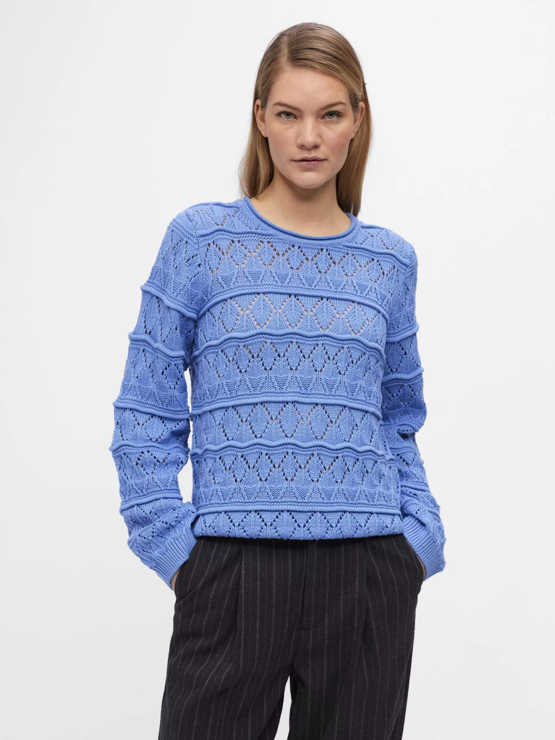 OBJECT LANGERMET STRIKKET PULLOVER