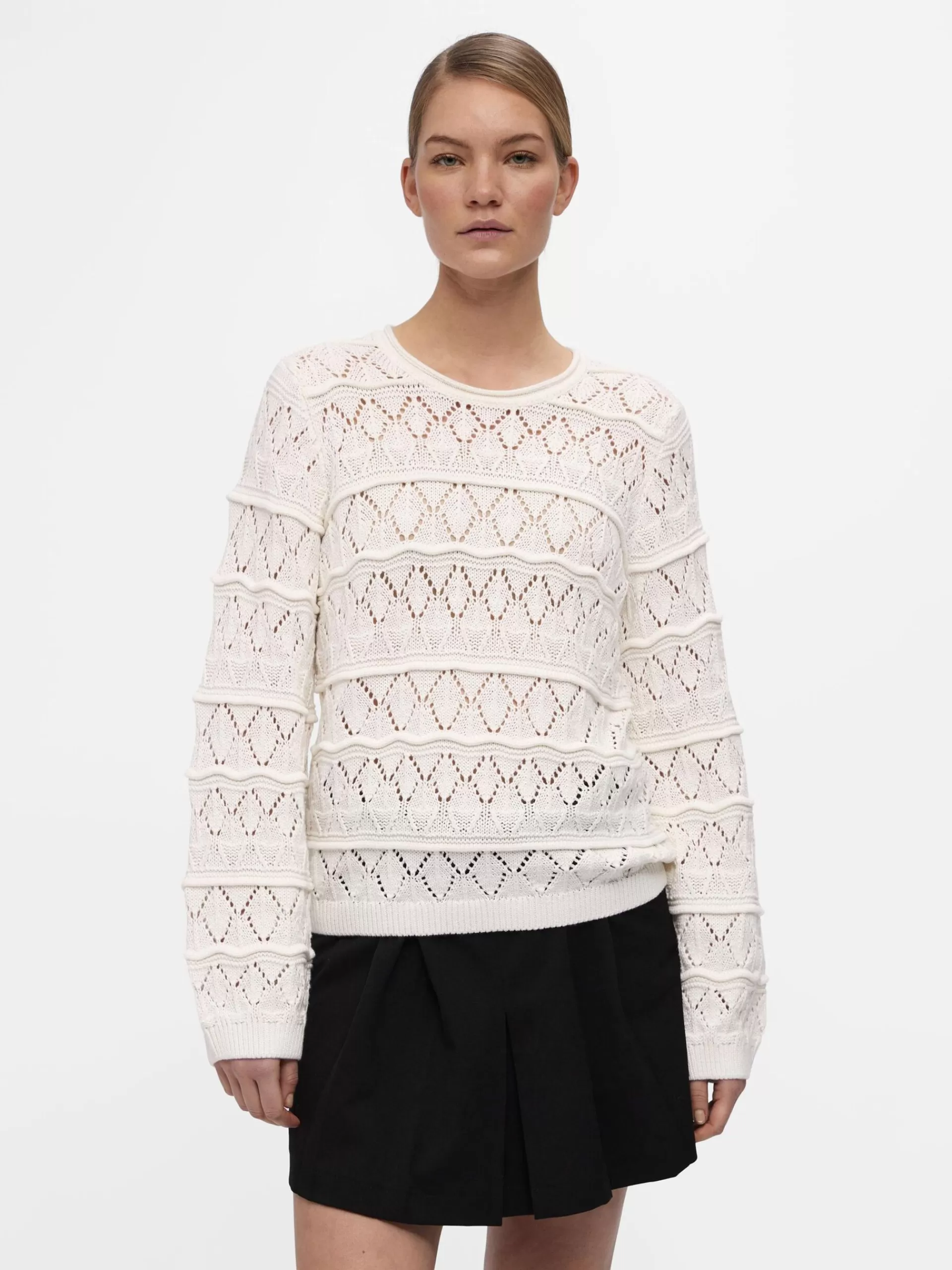 OBJECT LANGERMET STRIKKET PULLOVER