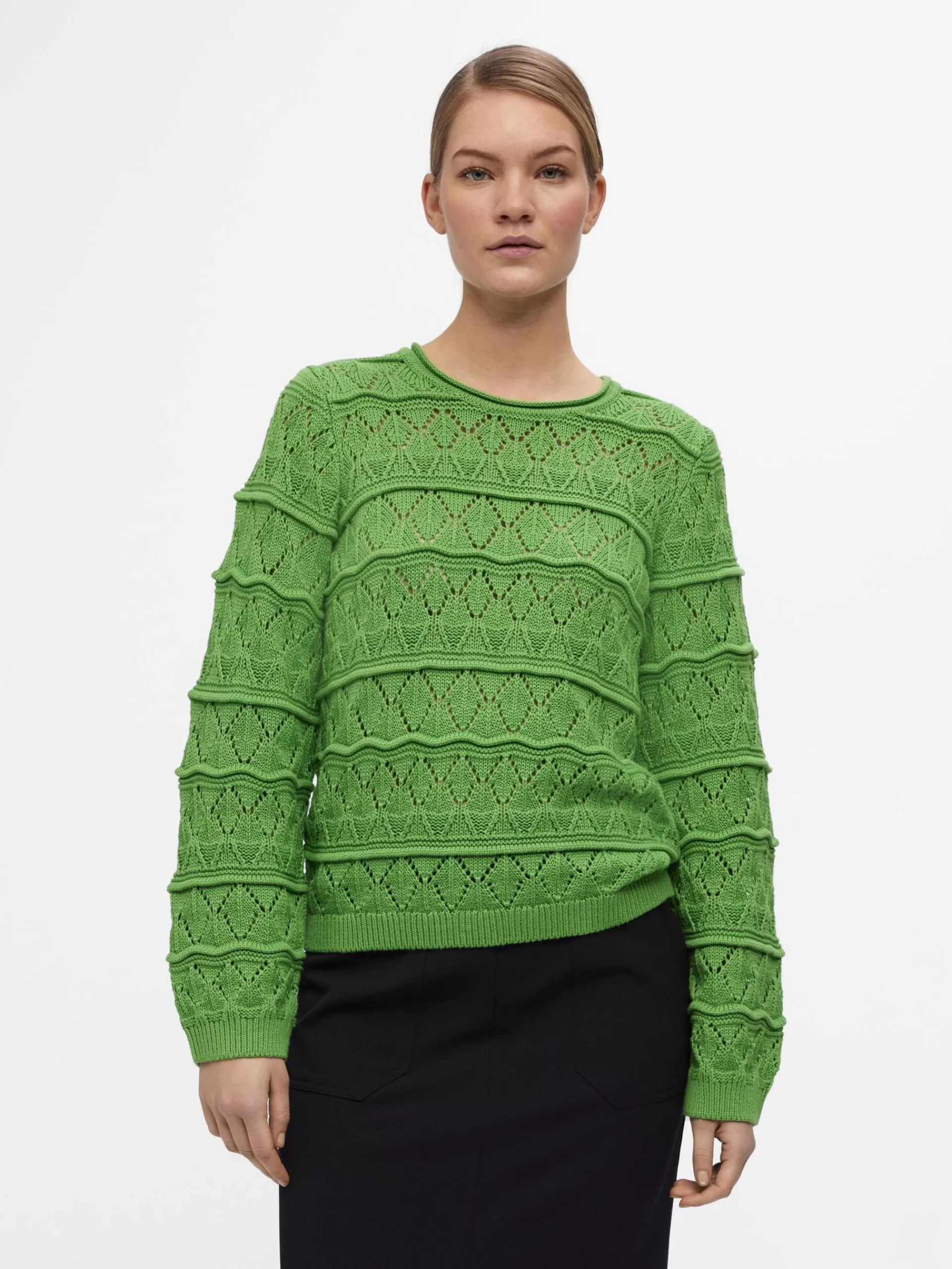 OBJECT LANGERMET STRIKKET PULLOVER