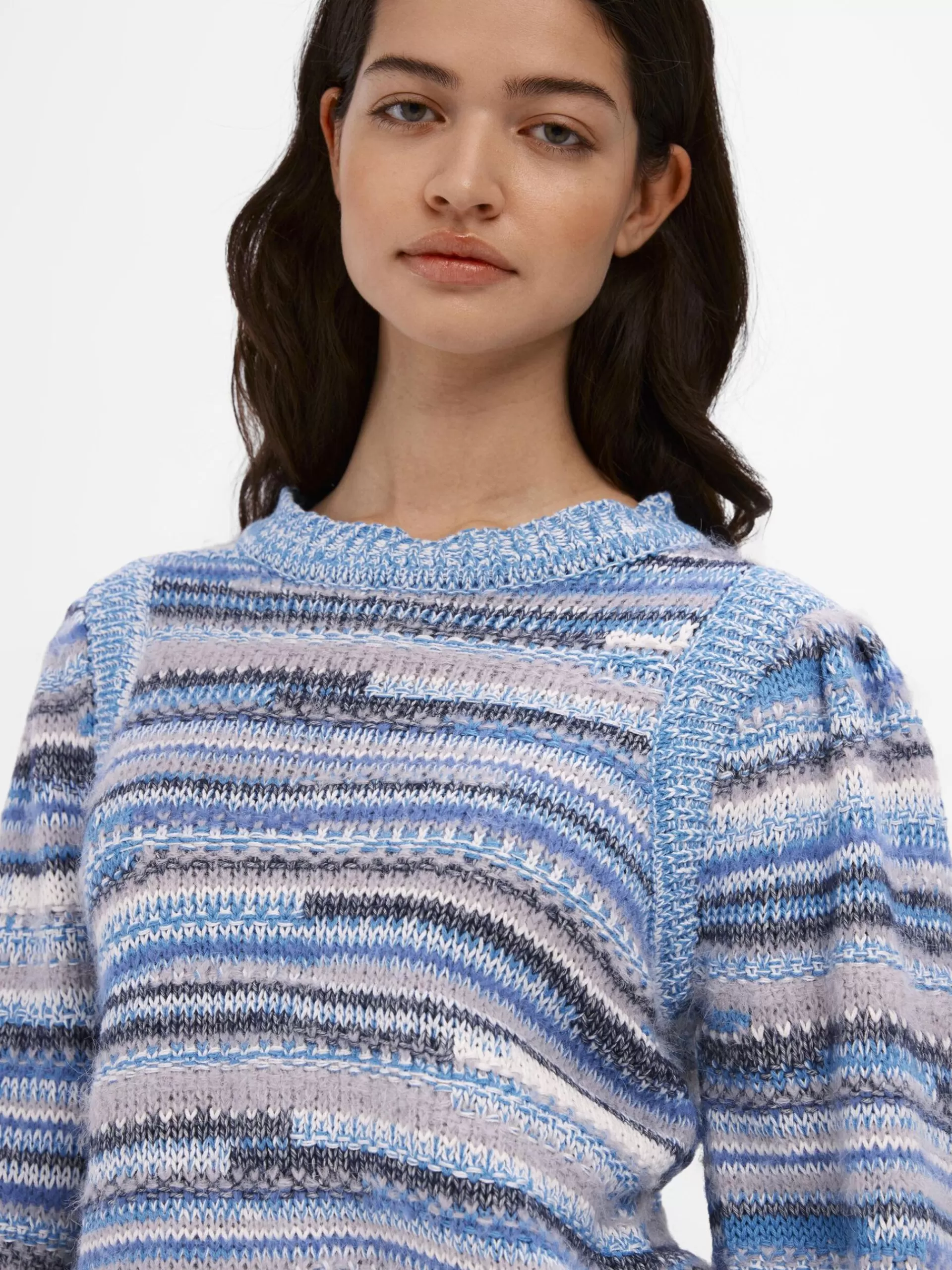 OBJECT MELERT STRIKKET PULLOVER