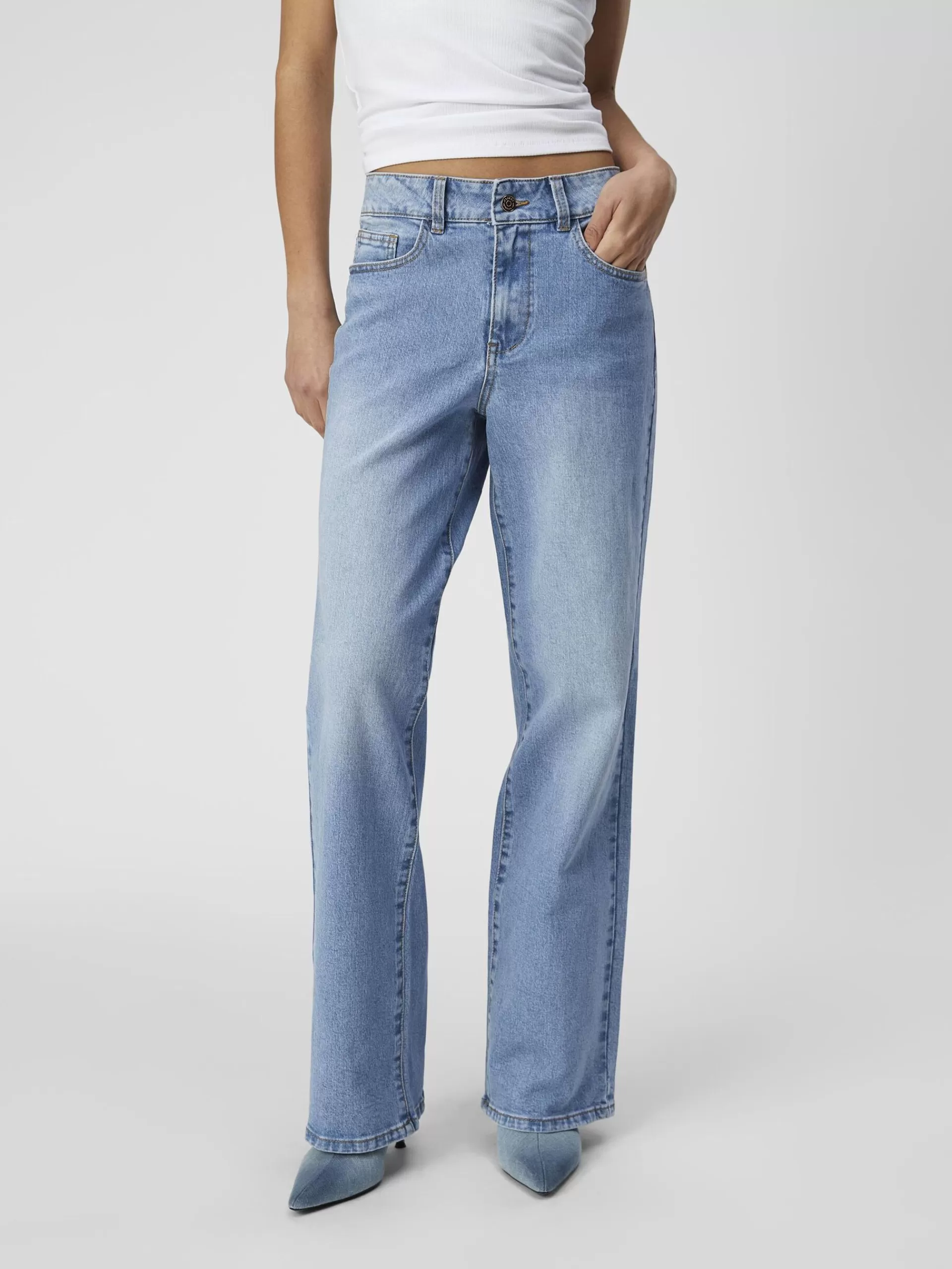 OBJECT MIDDELS HØY MIDJE JEANS MED VID PASSFORM