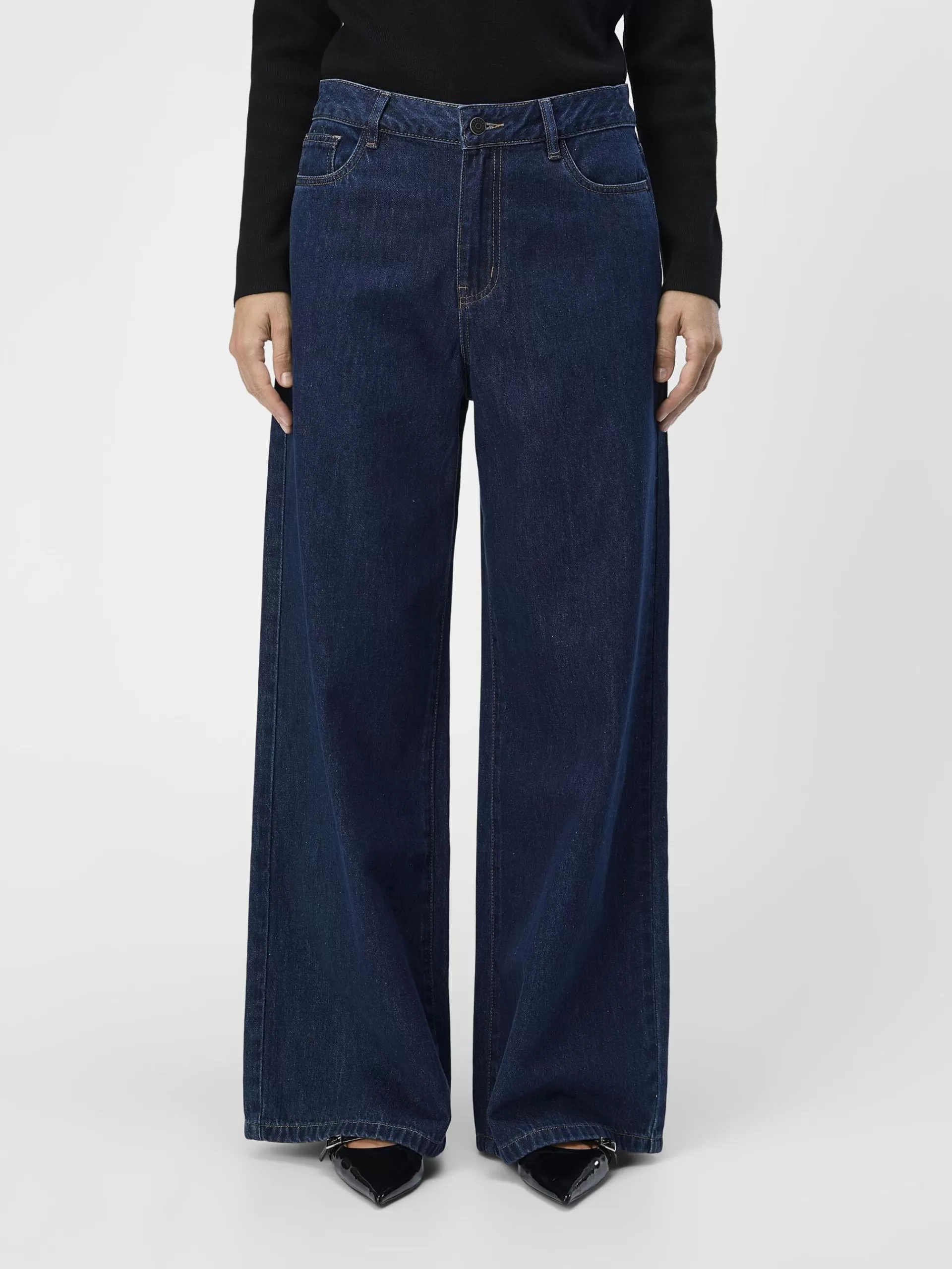 OBJECT MIDDELS HØY MIDJE JEANS MED VIDE BEN