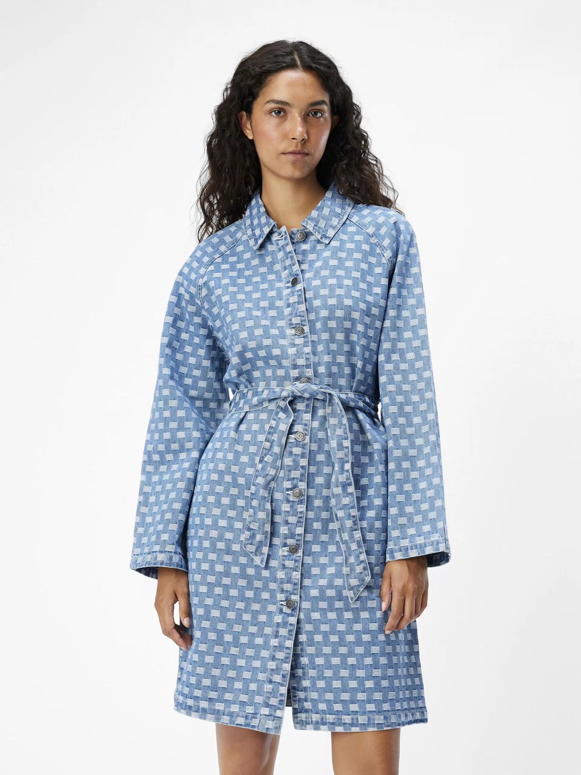 OBJECT MØNSTRET DENIMKJOLE