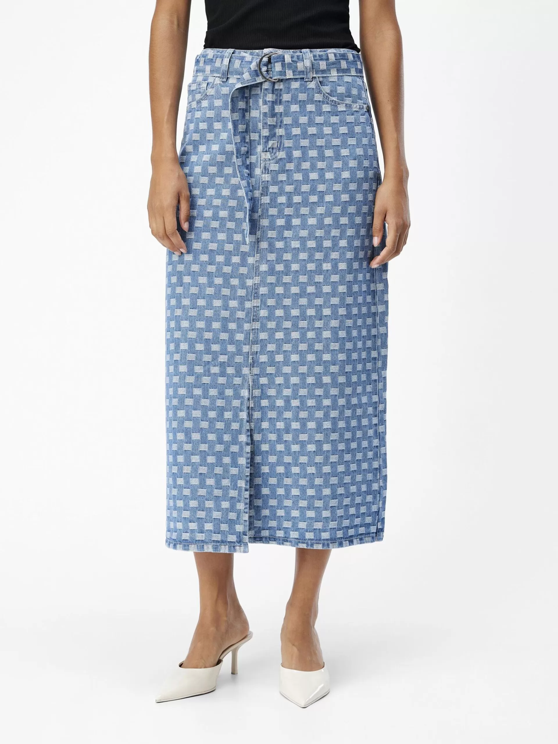 OBJECT MØNSTRET DENIMSKJØRT