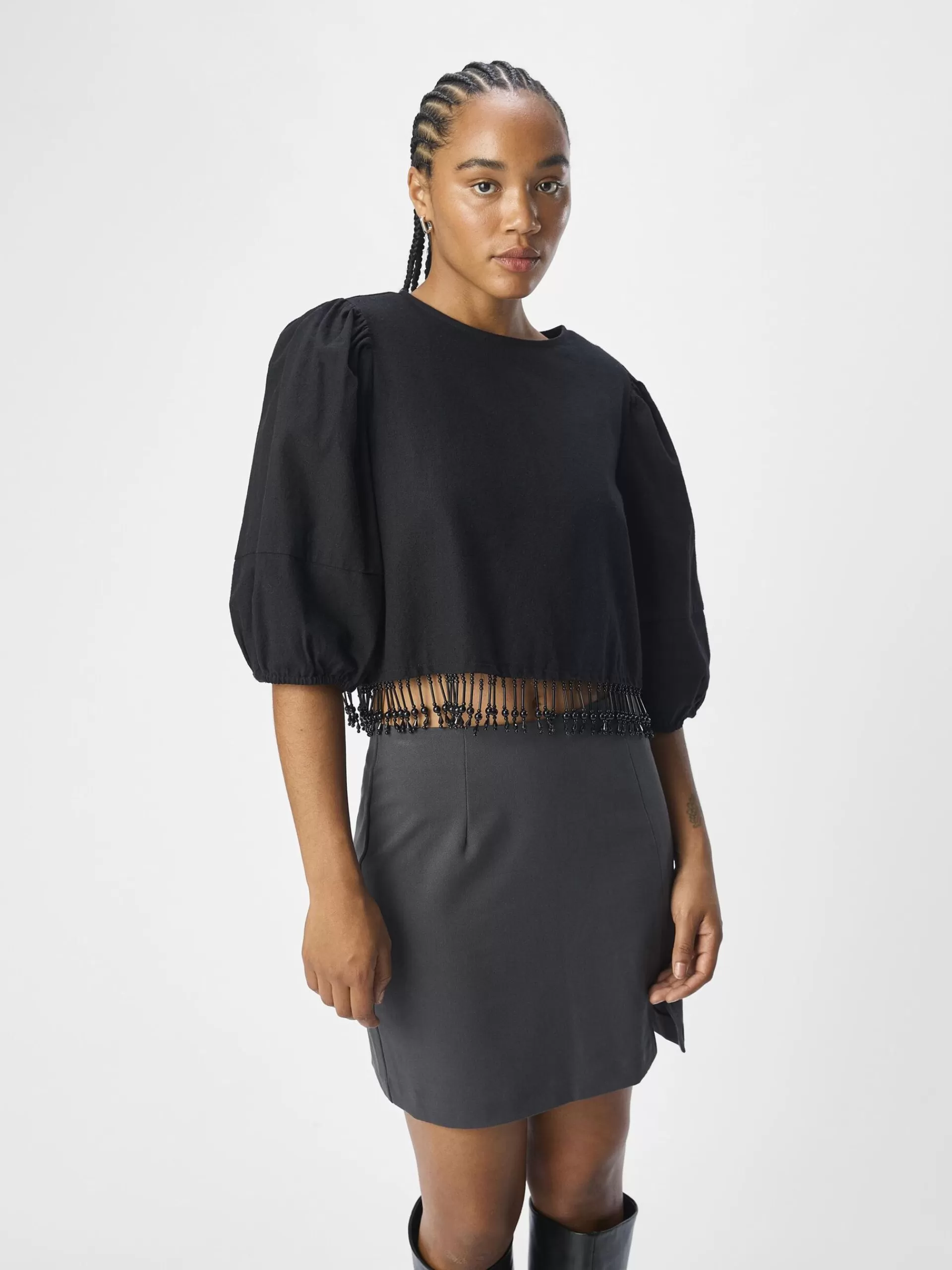 OBJECT PERLEBELAGT CROP-TOPP
