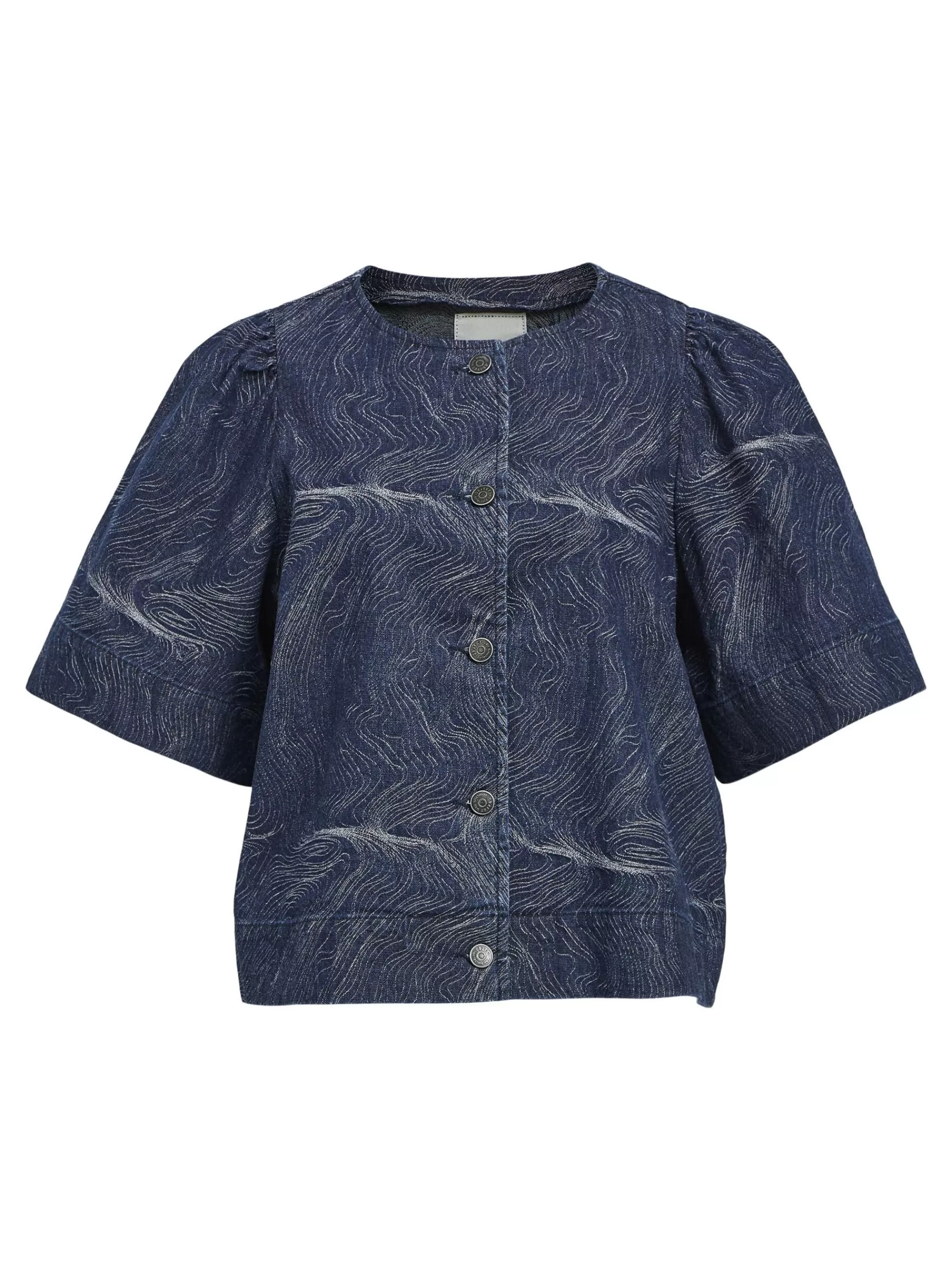 OBJECT PRINTET DENIMSKJORTE
