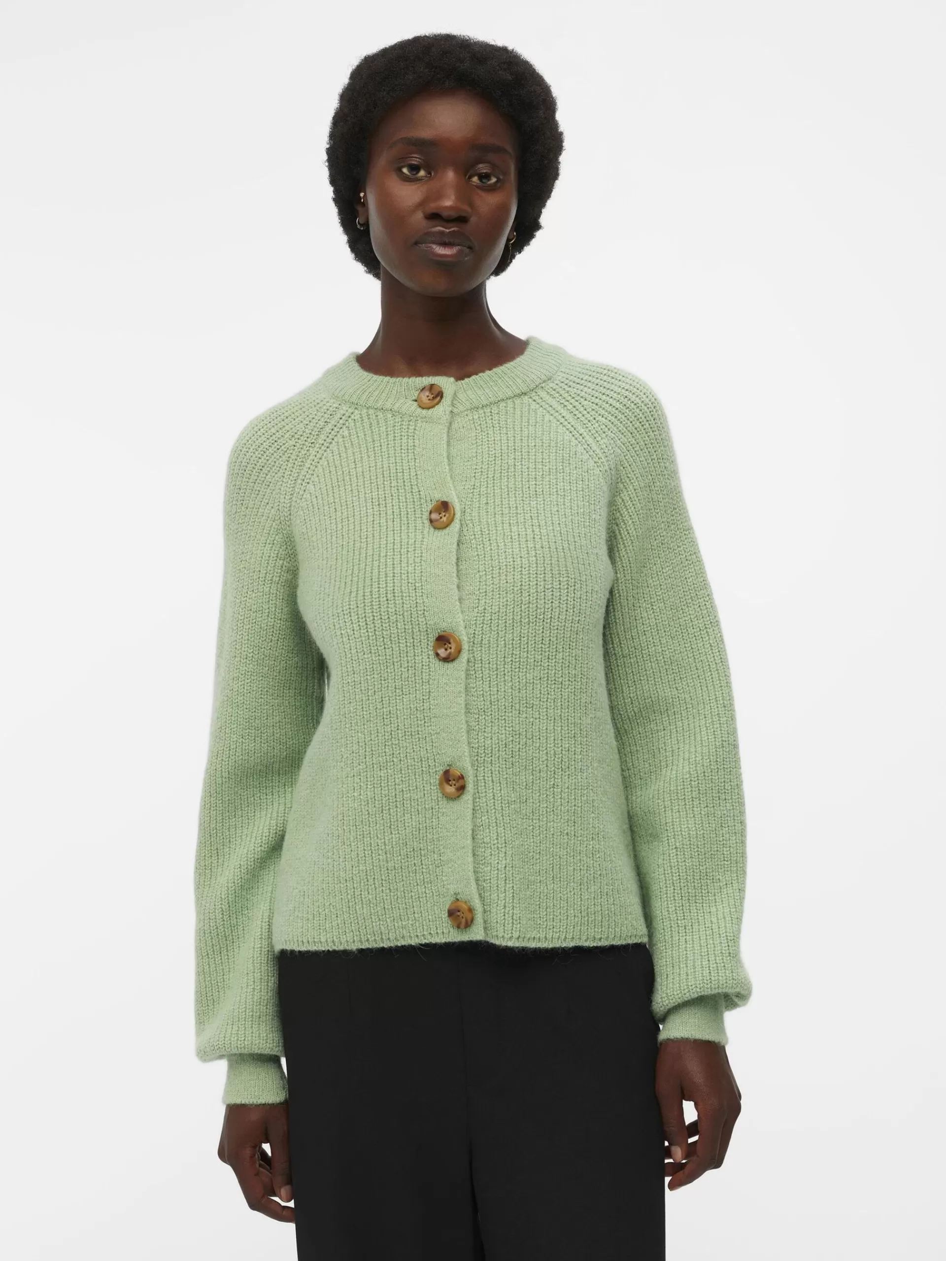 OBJECT RUND HALS STRIKKET CARDIGAN