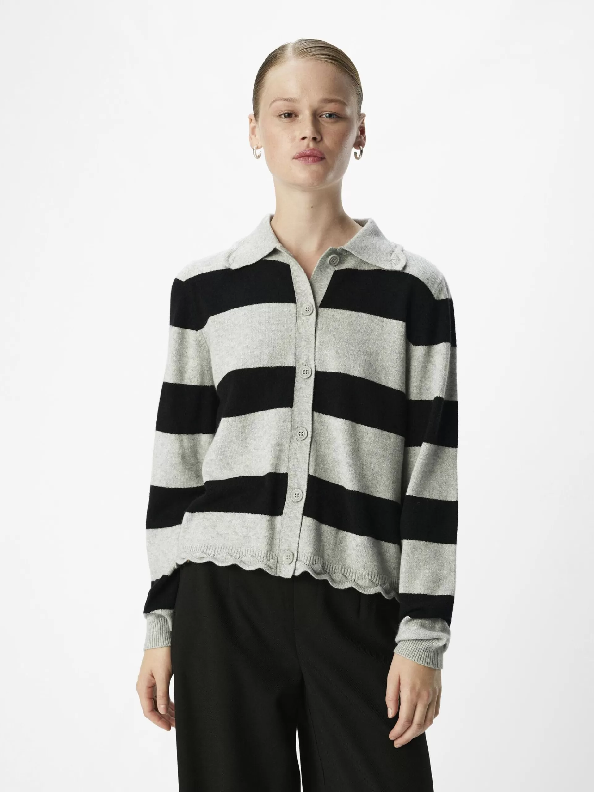 OBJECT STRIPETE STRIKKET CARDIGAN